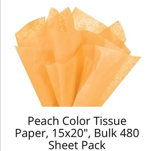 Tissue Paper, Peach, Bulk Pack, 480 Sheets, 15x20